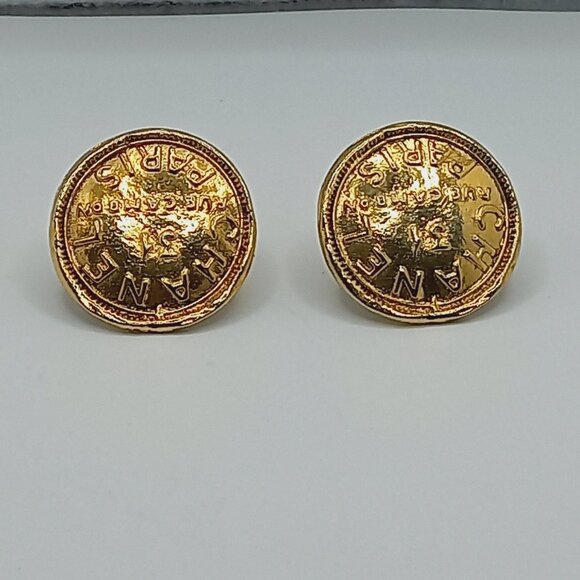 CHANEL 31 Rue Cambon Vintage 1980s Clip On Earrings Designer FAB! - Picture 8 of 11